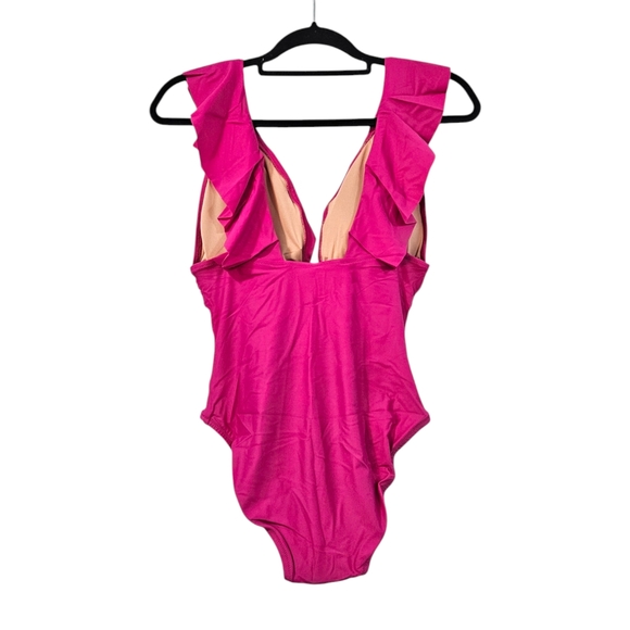 NWT J.Crew Ruched Ruffle One-Piece Swimsuit Size 10 - Picture 7 of 7